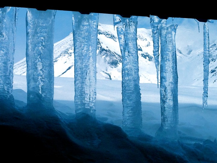 View through the icicles